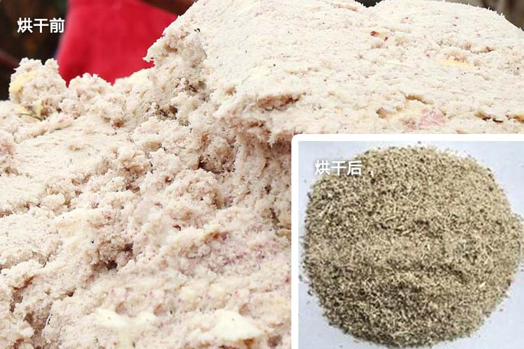紅薯渣烘干機(jī)處理前后對比